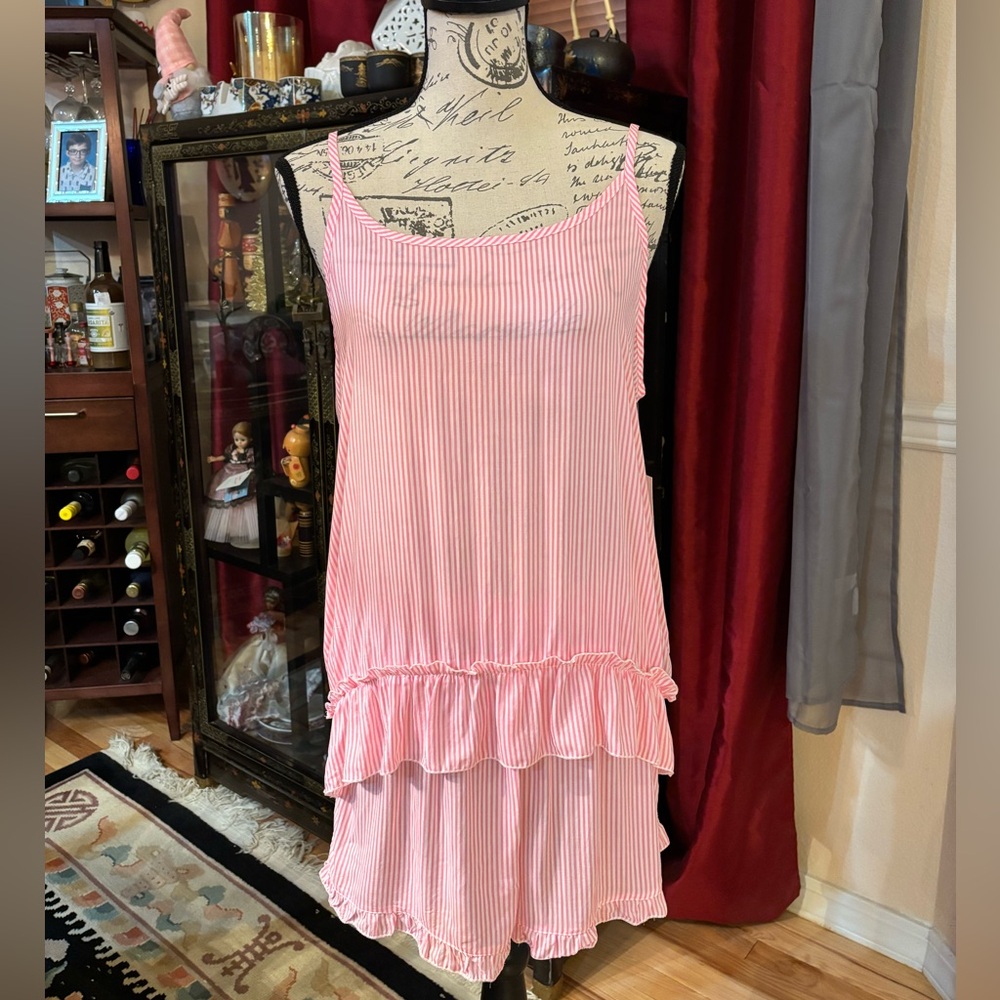 Kenzie 2 Piece Pink & White Striped Cami & Shorts Pajama